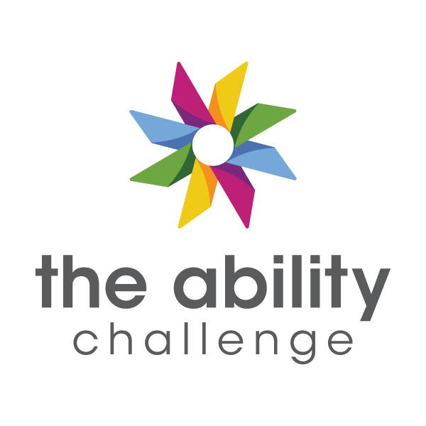 Pinwheel with text " the ability challenge"