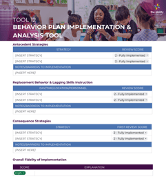 Behavior Plan Tool Screenshot