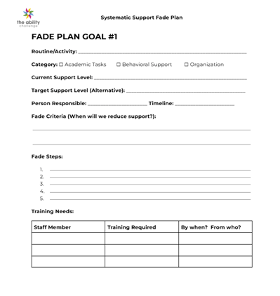 Fade Plan Screenshot