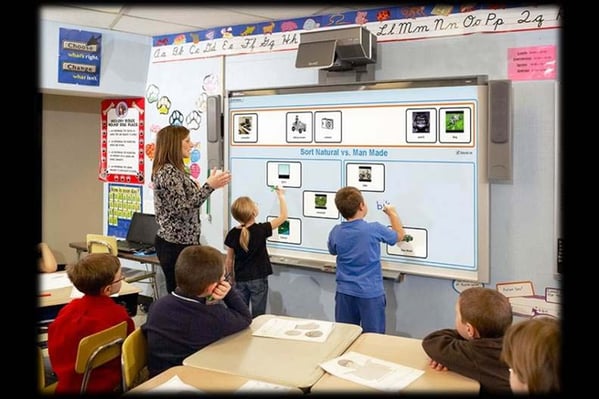 students participating in class