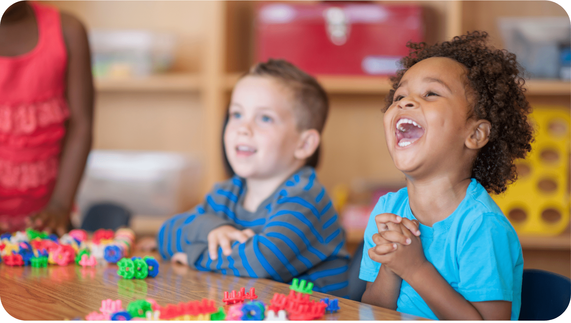 Student in the classroom doing craft activities