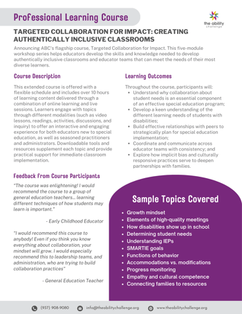 Inclusive practices for teachers professional learning series overview