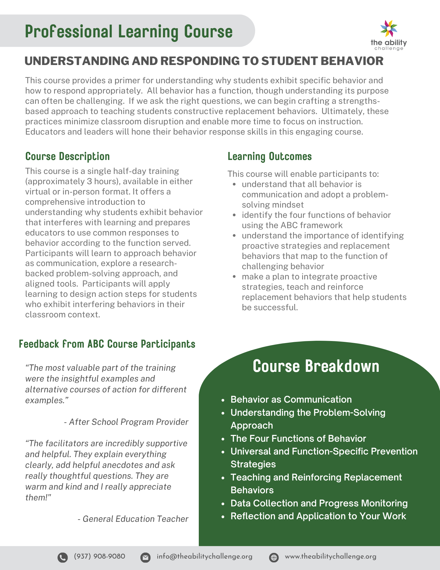 Understanding and Responding to Student Behavior Image