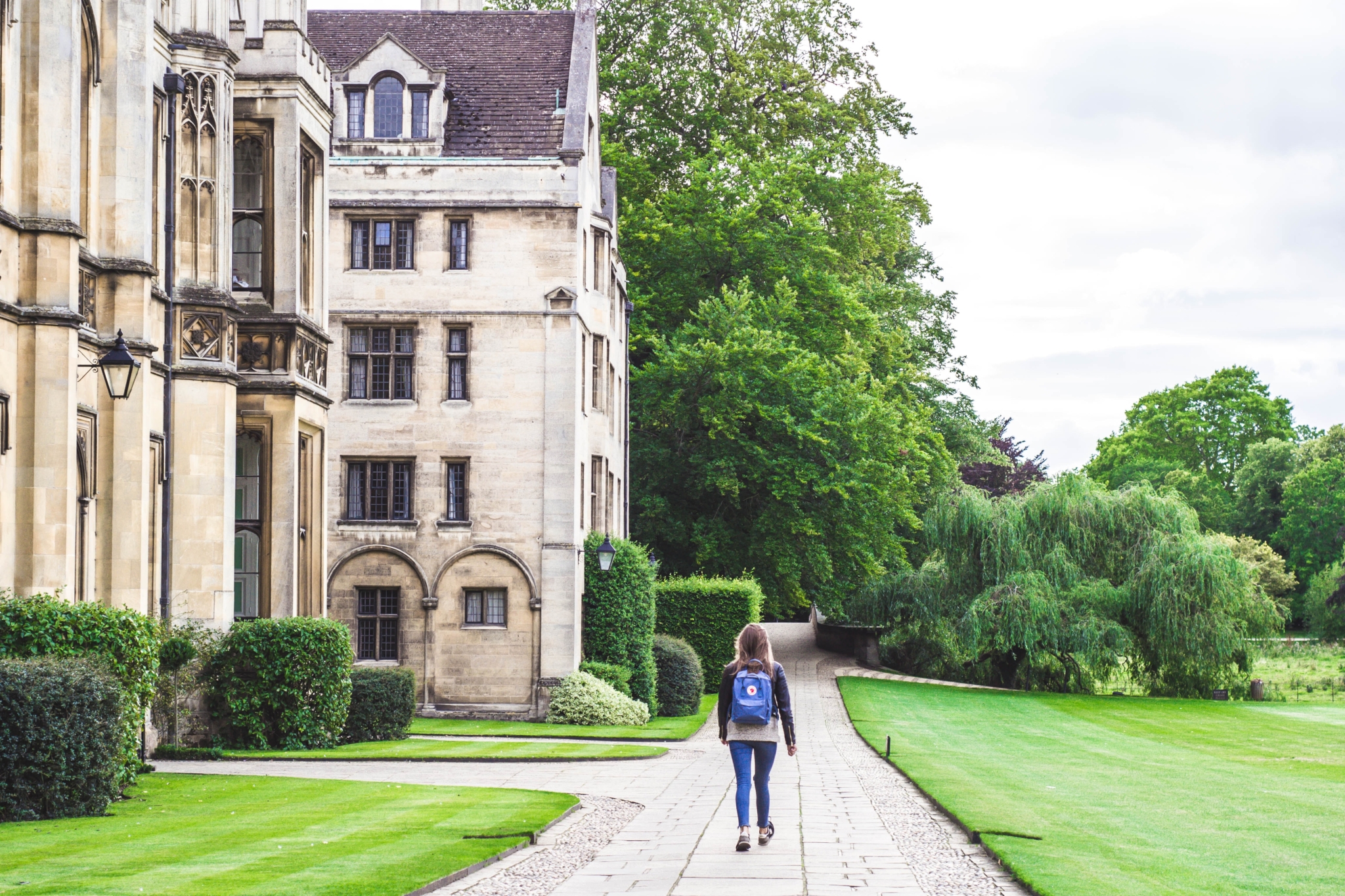 students walking around the school